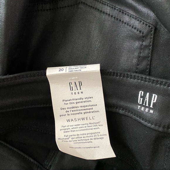 Gap Teen Girls Sky High Coated Black Jeans - Picture 5 of 9